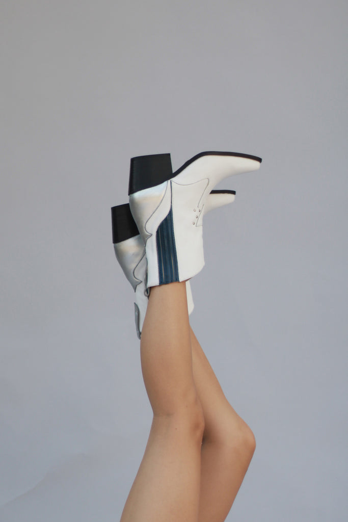 Botín blanco Botín de piel hecho a mano botas de cuero botas de cuero mujer botas de moda botas de piel para  mujer de moda  botas bala di gala